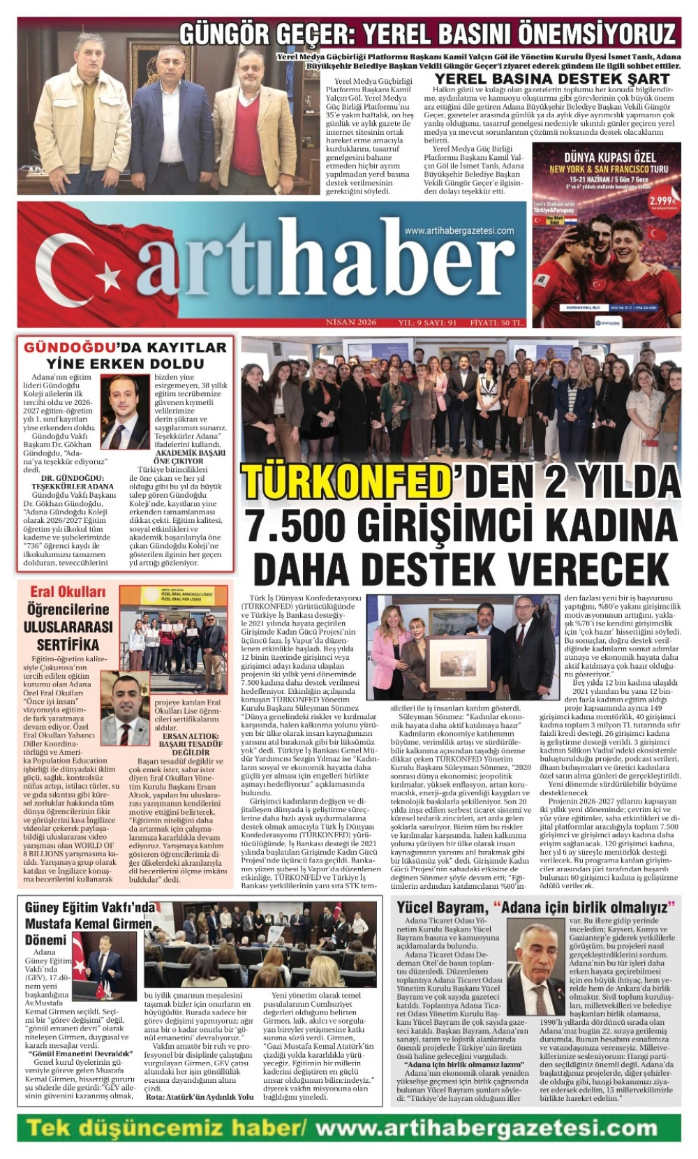ARTI HABER GAZETESİ 91. SAYI
